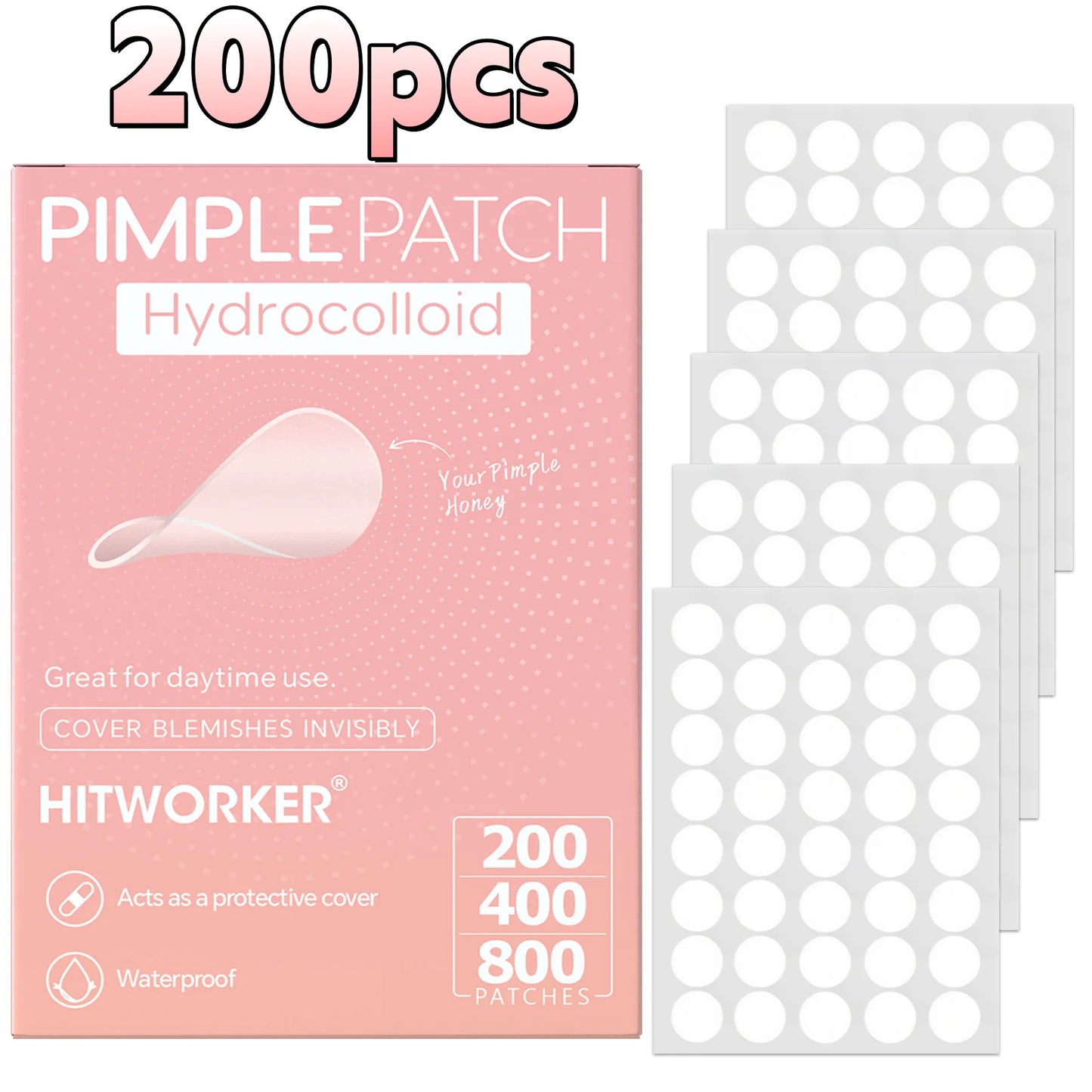 GlowAffair Invisible Pimple Patches | 200, 400 or 800 Hydrocolloid Spots