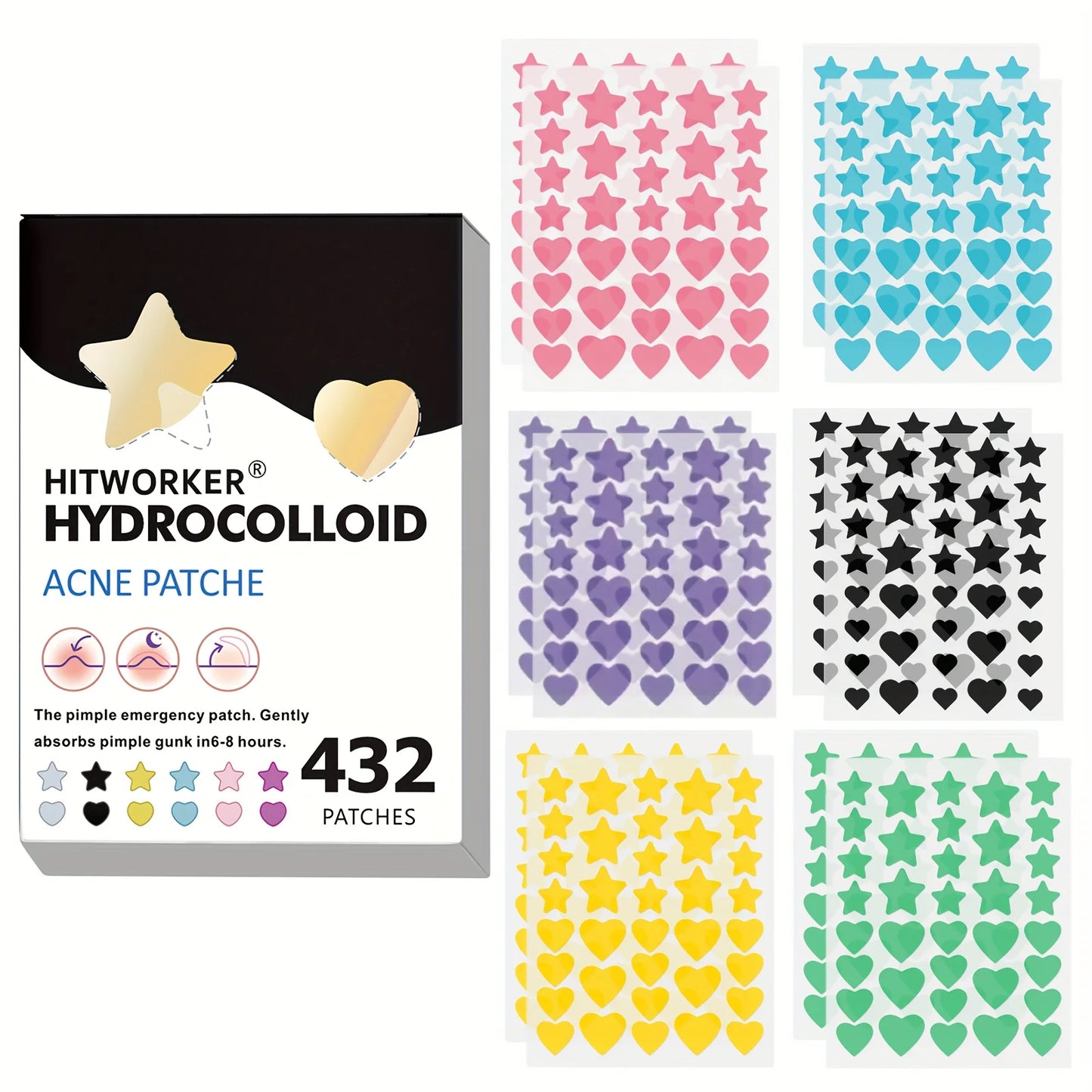 GlowAffair 432-Piece Pimple Patch Set | Cute Hydrocolloid Spot Stickers