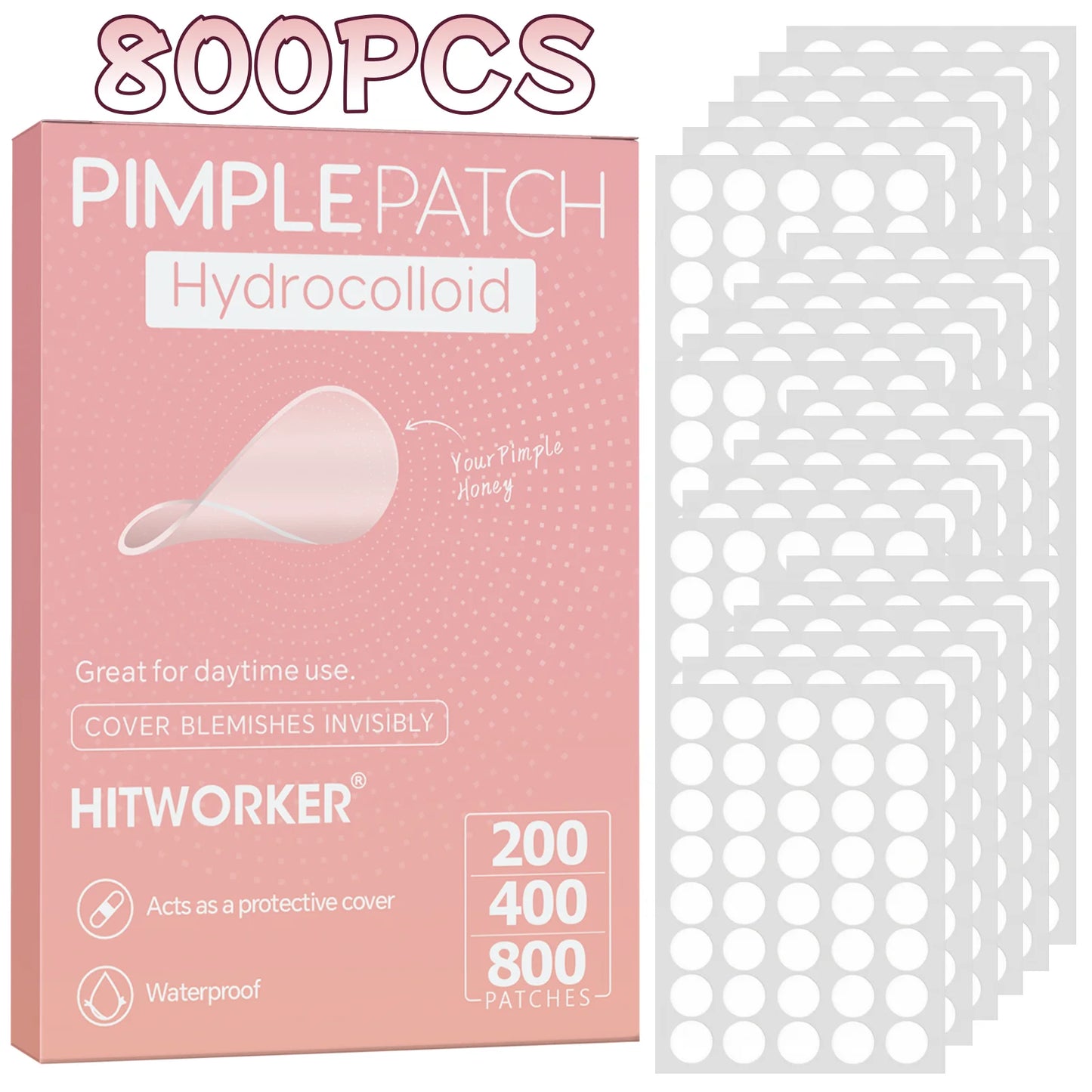 GlowAffair Invisible Pimple Patches | 200, 400 or 800 Hydrocolloid Spots